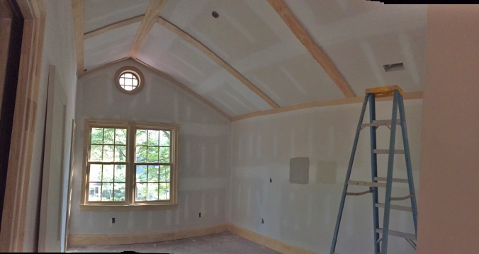 Master bedroom ceiling trim is in place. We are really loving the way this detail turned out!